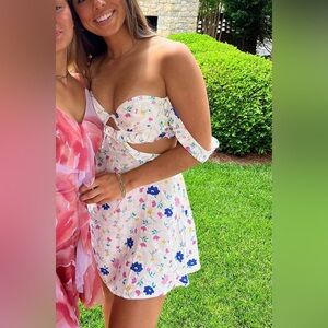 FOR LOVE AND LEMONS Floral Cutout Mini Dress